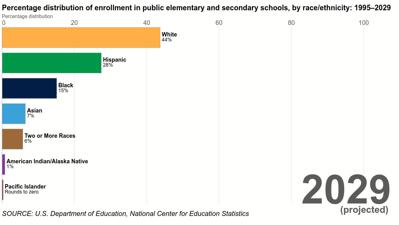 Project img for Bar Chart Race - Changing Demographics in K–12 Public School Enrollment