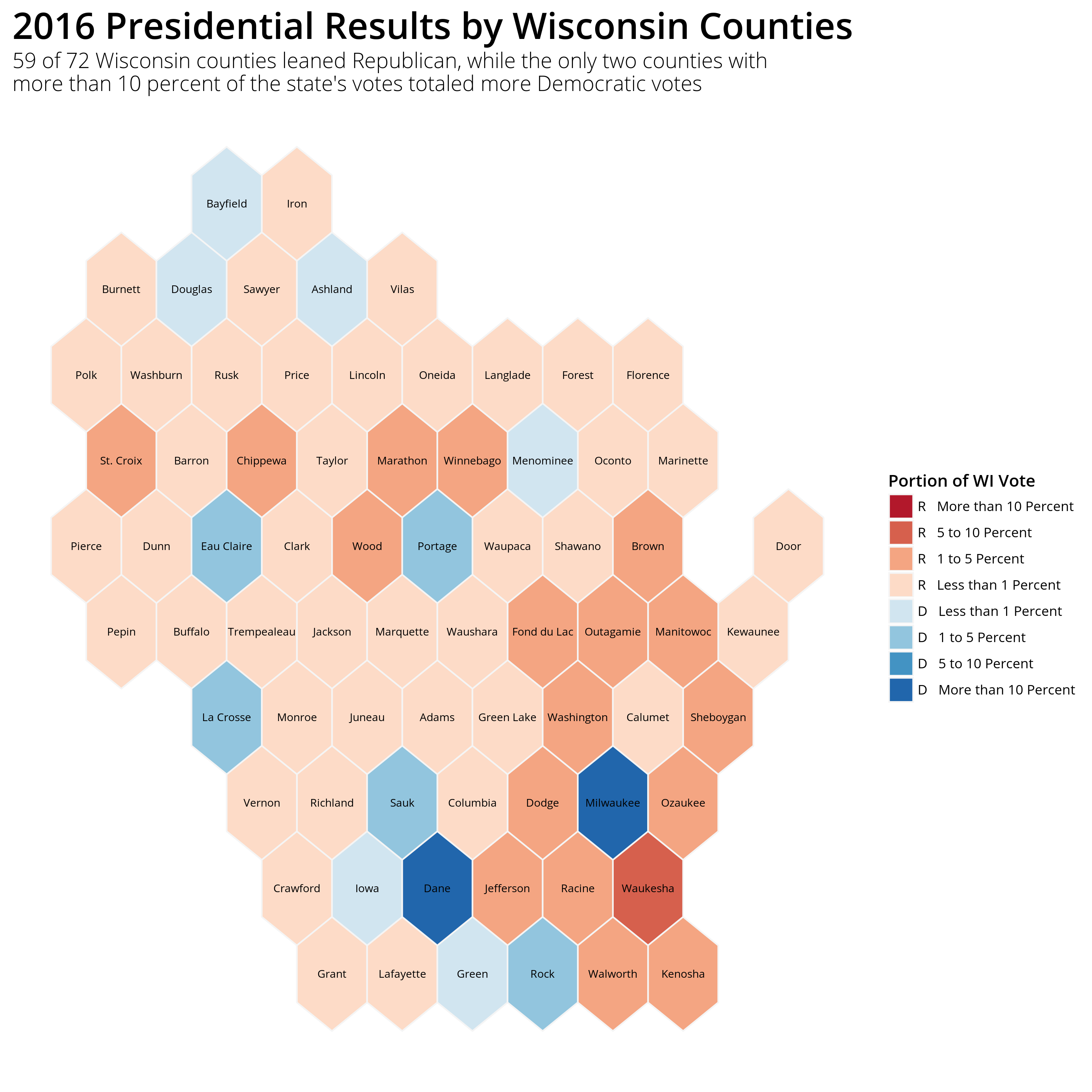 post img for Wisconsin State Hex Grid - Mapping 2016 Presidential Results